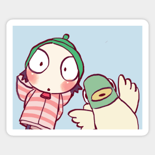 sarah and duck peeker sticker #5 / children's cartoon Magnet